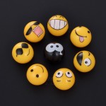 4Pcs/lot Universal Moto Bike Car Tire Valve Cap Wheel Dust Covers Yellow Smile Face Ball Car Styling For Audi Ford BMW Chevrolet