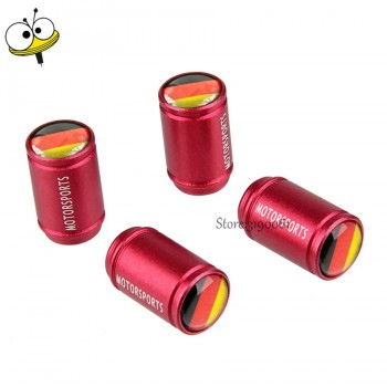 Car Styling Auto Wheel Tire Valve Stem Caps Rim Sticker for Germany Flag for Benz C200 Audi Q3 RS4 VW Golf Polo BMW Passat Ford