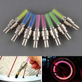 2pcs Neon Lights Color Tyre Wheel Valve Cap Light LED Lamp Flash Car Tire Valve Caps Air Cover Tire Rim Valve Wheel Stem Cap