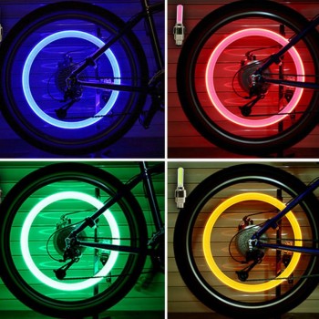 2pcs Neon Lights Color Tyre Wheel Valve Cap Light LED Lamp Flash Car Tire Valve Caps Air Cover Tire Rim Valve Wheel Stem Cap