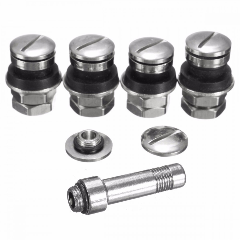 4 Pcs/Set Universal Chrome Stealth Flush mount Car Wheel Tire Tyre Valve Stems Tube Cap