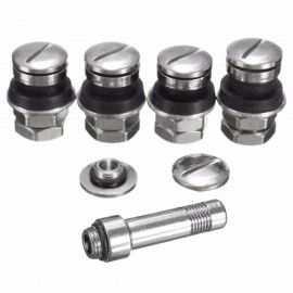 4 Pcs/Set Universal Chrome Stealth Flush mount Car Wheel Tire Tyre Valve Stems Tube Cap