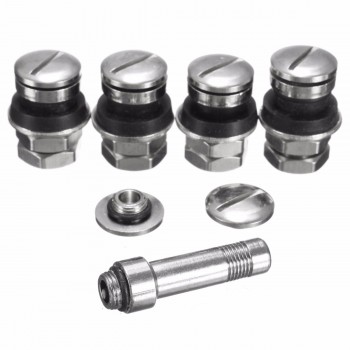4 Pcs/Set Universal Chrome Stealth Flush mount Car Wheel Tire Tyre Valve Stems Tube Cap