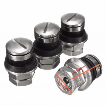 4 Pcs/Set Universal Chrome Stealth Flush mount Car Wheel Tire Tyre Valve Stems Tube Cap