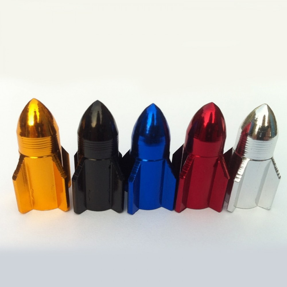 4Pcs/Set Aluminum Alloy Cool Rocket Shaped Design Car Auto Motorcycle Bike Tire Tyre Valve Dust Caps Wheel Stem