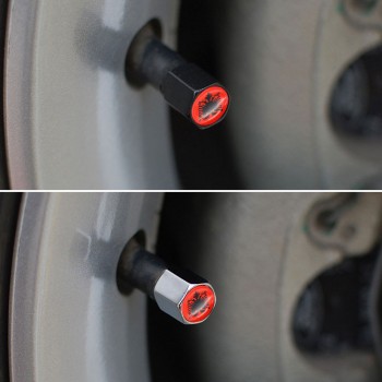 4Pcs Zinc Alloy Albania flag Car Wheel Tire Valve Caps Air Cover+1Pcs Leather Buckle Wrench Car Styling Accessories