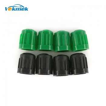 100pcs Plastic Tire Valve Caps with Rubber O-ring Seal Black amp; Green High Quality Car Tyre Valve Stem Dust Cover Car Accessories