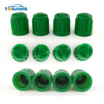 100pcs Plastic Tire Valve Caps with Rubber O-ring Seal Black amp; Green High Quality Car Tyre Valve Stem Dust Cover Car Accessories