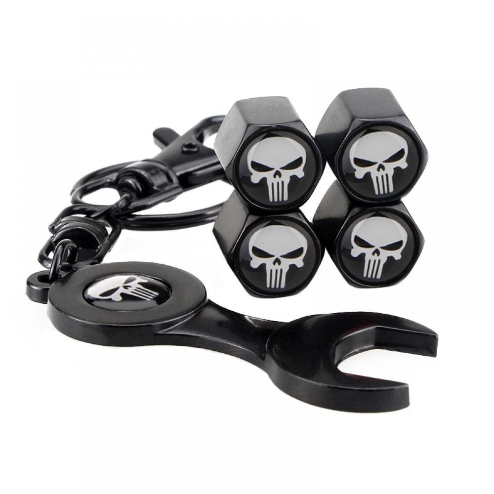 Vehicle Car Wheel Tire Stems Valves Caps Dust Air Skull Logo For Smart Mini Forfour BMW Audi Toyota Honda Ford Renault Jaguar