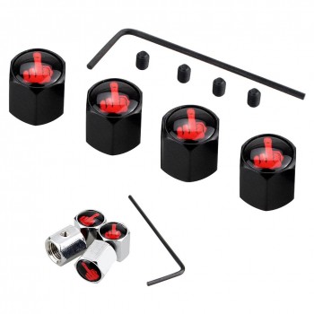 4pcs Car Styling Wheel Tire Valve Stems Caps Anti-theft Dust Air Aluminium Alloy Car Wheel Valve Caps Emblem Tire Accessories
