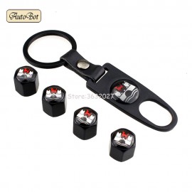 Car-Styling Wheel Tire Valve Stems Caps Cover Keychain For Volkswagen Wolfsburg Logo Polo Passat Magotan Tiguan Bora Golf Touran