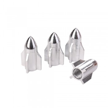 4PCS Rocket design Car Truck Air Port Cover Tire Rim Valve Wheel Stem Caps Motorcycle Bicycle Wheel Tire Valve Cap Car Styling
