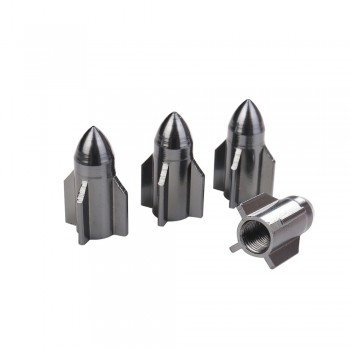 4PCS Rocket design Car Truck Air Port Cover Tire Rim Valve Wheel Stem Caps Motorcycle Bicycle Wheel Tire Valve Cap Car Styling
