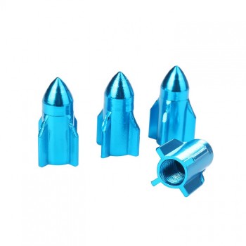 4PCS Rocket design Car Truck Air Port Cover Tire Rim Valve Wheel Stem Caps Motorcycle Bicycle Wheel Tire Valve Cap Car Styling