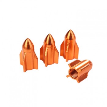 4PCS Rocket design Car Truck Air Port Cover Tire Rim Valve Wheel Stem Caps Motorcycle Bicycle Wheel Tire Valve Cap Car Styling