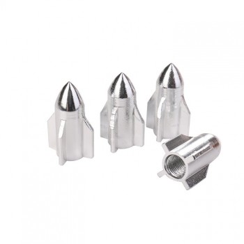 4PCS Rocket design Car Truck Air Port Cover Tire Rim Valve Wheel Stem Caps Motorcycle Bicycle Wheel Tire Valve Cap Car Styling