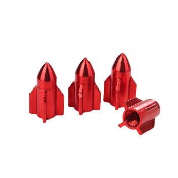 4PCS Rocket design Car Truck Air Port Cover Tire Rim Valve Wheel Stem Caps Motorcycle Bicycle Wheel Tire Valve Cap Car Styling
