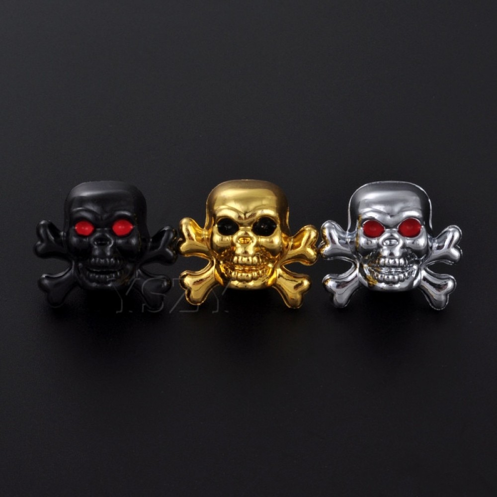 4pcs/lot Universal Skull Bike Moto Car Tires Valve Caps Wheel Tyre Stems Air Cap Dust Airtight Cover For Audi Ford BMW Styling
