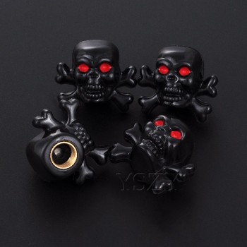 4pcs/lot Universal Skull Bike Moto Car Tires Valve Caps Wheel Tyre Stems Air Cap Dust Airtight Cover For Audi Ford BMW Styling