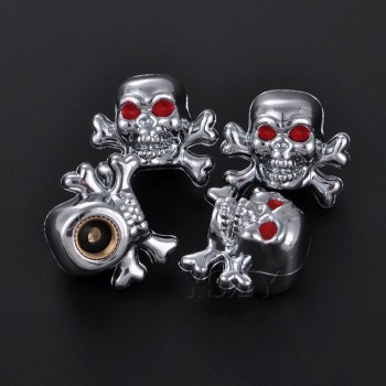 4pcs/lot Universal Skull Bike Moto Car Tires Valve Caps Wheel Tyre Stems Air Cap Dust Airtight Cover For Audi Ford BMW Styling