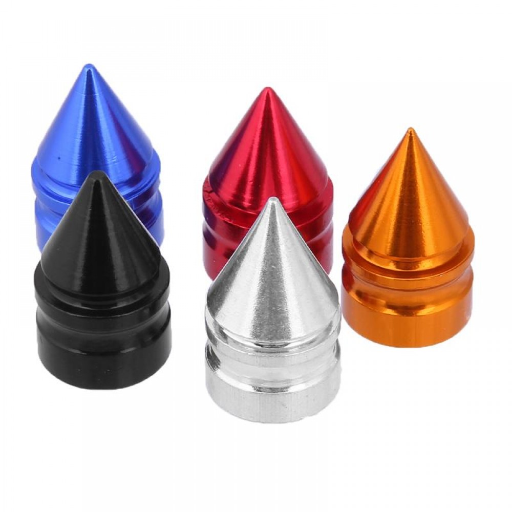 4pcs Car Accessories Aluminum Car Wheel Tires Valve Caps Auto Motorcycle Airtight Stem Air Caps Cone Shaped Dust Covers