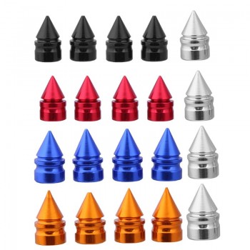 4pcs Car Accessories Aluminum Car Wheel Tires Valve Caps Auto Motorcycle Airtight Stem Air Caps Cone Shaped Dust Covers