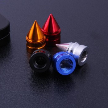 4pcs Car Accessories Aluminum Car Wheel Tires Valve Caps Auto Motorcycle Airtight Stem Air Caps Cone Shaped Dust Covers