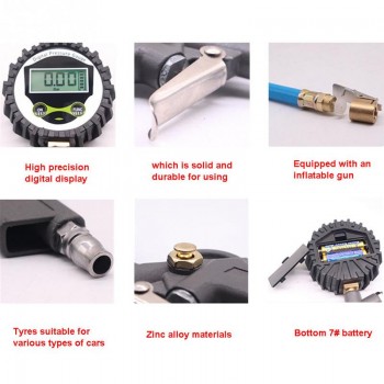 Car Auto Digital Tire Pressure Gauge Meter Tire Air Inflator Tool 220PSI