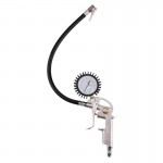 Automobile Car Tyre Pressure Gauge Lock On Chuck Flexible Hose 0-220psi Tire Inflator Pump with Air Pressure Gauge Pistol