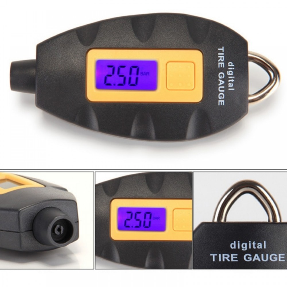 Digital LED Backlight Tire Tyre Air Pressure Gauge 3-100 PSI KPA BAR Tester Meter Tool Vehicle Motorcycle Car