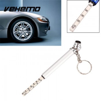 Vehemo Mini 5-50 LBS Auto Vehicle Car Motor Tyre Tire Air Pressure Test Meter Gauge Pen Key Chain Pendant  Car Diagnostic Tools