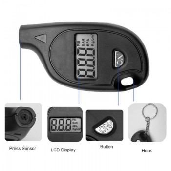 Professional Universal Accurate Digital Tire Tyre Air Pressure Gauge Tester Keychain for Car Truck Bicycle 3-150psi