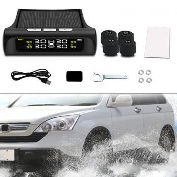 Solar/USB Tire Air Pressure Gauge Meter Set Digital LCD Display Car Wheel Tyre Diagnostic Tools DXY88
