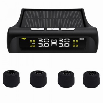 Solar/USB Tire Air Pressure Gauge Meter Set Digital LCD Display Car Wheel Tyre Diagnostic Tools DXY88