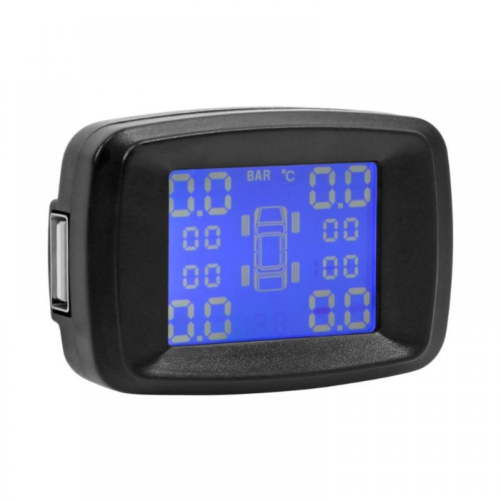 LCD Digital Display Tyre Temperature Warning With 4 Sensor USB Socket Car Wireless Tire Pressure Monitoring System Accessories