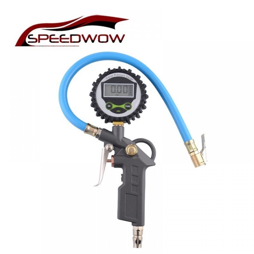 SPEEDWOW Air Tire Pressure Inflator Gauge 0-220psi Digital Tyre Pressure Gauge LCD Dial Meter Tester Tyre Pressure Meter
