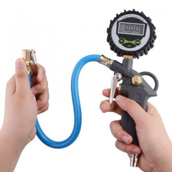 SPEEDWOW Air Tire Pressure Inflator Gauge 0-220psi Digital Tyre Pressure Gauge LCD Dial Meter Tester Tyre Pressure Meter