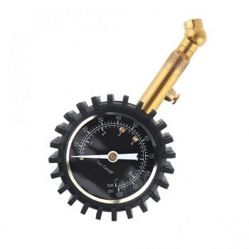 100 PSI Universal ABS + Metal Car Tire Pressure Gauge with Short Pressure Measuring Valve and Silicone Protective Sleeve