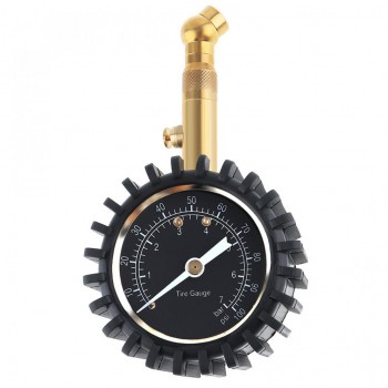 100 PSI Universal ABS + Metal Car Tire Pressure Gauge with Short Pressure Measuring Valve and Silicone Protective Sleeve