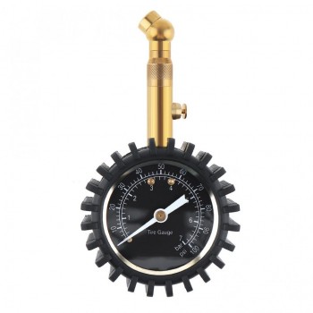 100 PSI Universal ABS + Metal Car Tire Pressure Gauge with Short Pressure Measuring Valve and Silicone Protective Sleeve