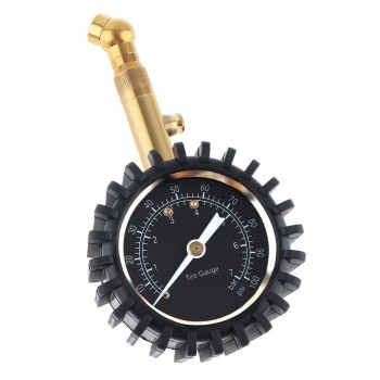 100 PSI Universal ABS + Metal Car Tire Pressure Gauge with Short Pressure Measuring Valve and Silicone Protective Sleeve