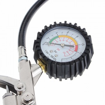 Professional Air Tire Pressure Inflator Gauge Dial Meter Vehicle Tester Clip-on Design Multifunctional Car Truck Motorcycle