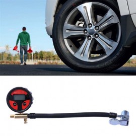 1pc Auto Car Tire Pressure Gauge Meter Digital Portable Durable Tire Inflation Decompression Pump For Motorcycle Truck Car