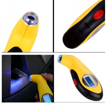 Digital Tire Pressure Gauge 150 PSI with Non-Slip Grip and Backlit LCD-Button Cells for Car Truck Bicycle