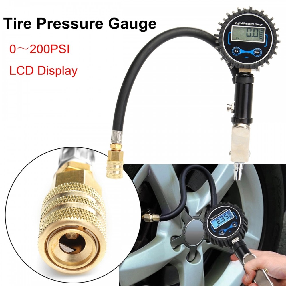 Autoleader 0-200PSI Car Auto Motorcycle Bike Truck Tire Pressure Gauge Digital Tire Inflator LCD Display with Aluminum alloy