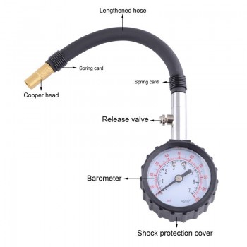 SPEEDWOW Car Motor Bike Auto Tyre Air Pressure Gauge Meter Tire Pressure Gauge 0-100 PSI Meter Vehicle Tester Monitoring System