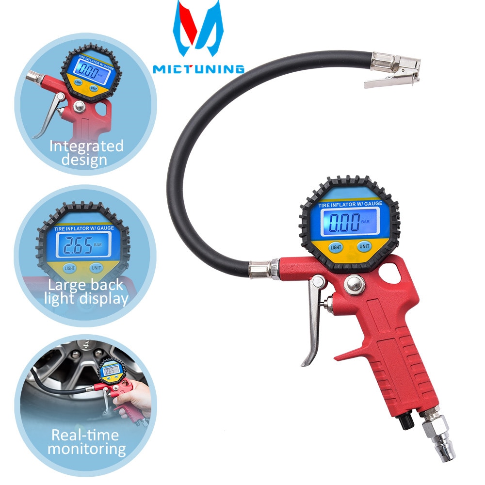 150PSI HD Digital LCD Backlight Tire Pressure Gauge Handheld Meter Tyre Inflator Inflation Tool For Motorcycle Car Truck