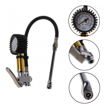 220PSI Tire Pressure Gun Motor Car Manometer Tester Gauge Meter Air Inflator