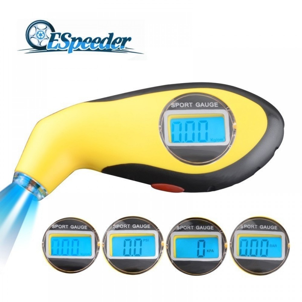 ESPEEDER Universal Automobiles PSI LCD Screen Digital Tire Tyre Air Pressure Gauge Meter Tester Tools Car Motorcycle Tire Gage