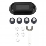 1 Set Of Solar Utility Tire Pressure Gauge Sensors Wireless Monitoring System Tire Pressure Measurement Monitor For Vehicle Car